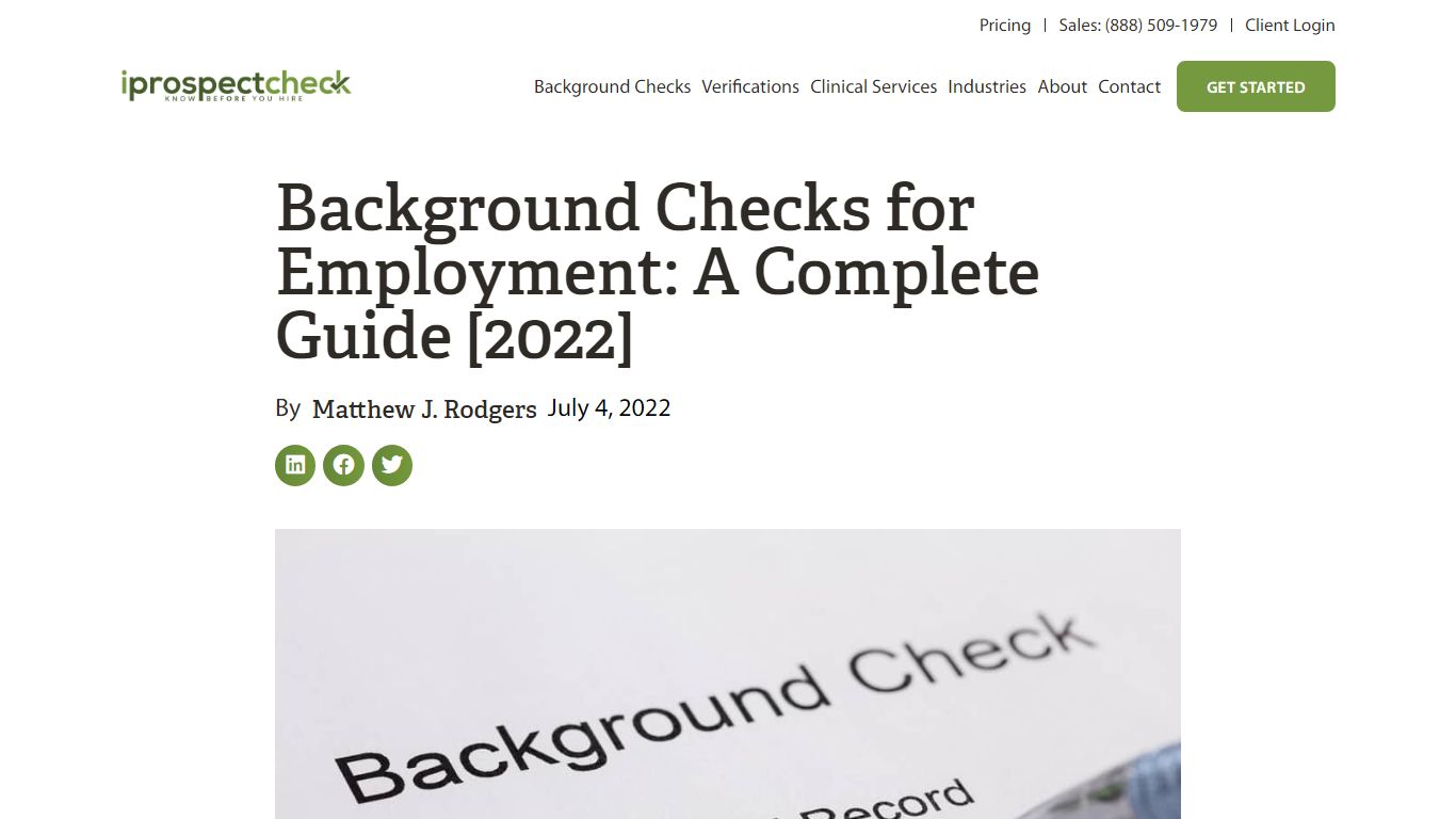 Background Checks for Employment: A Complete Guide [2022] - iprospectcheck