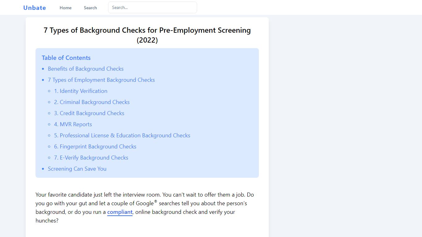 7 Types of Background Checks for Pre-Employment Screening (2022)